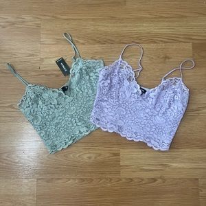 Express lace crop top bundle size small